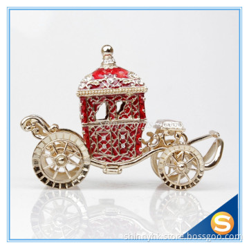 Vintage Carriage Vanity Jewelry trinket Box with crystal jewelry box for earring